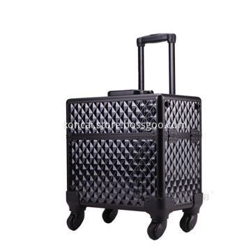 Makeup Organizer Mutifunctional Aluminum Trolley Cosmetic Case